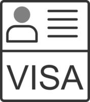 icono de vector de visa