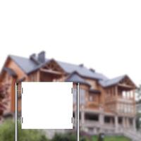 Billboards with the white screen on the sale of the house photo