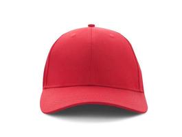 béisbol gorra rojo plantillas, frente puntos de vista aislado en blanco antecedentes foto