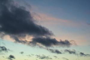 Colourful cloudy twilight beautiful sky cityscape sunset and morning sunrise. Dramatic evening night early morning view. Panoramic nature background concept. Copy space for text. World environment day photo