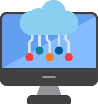 icono de vector de computación en la nube