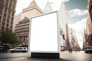 Blank advertisement billboard in city, big verticle advertising billboard or ad space for marketing poster photo