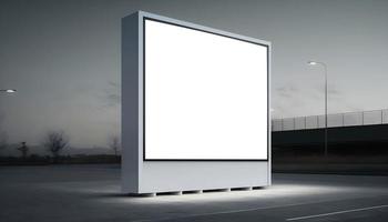 Urban space billboard mockup outdoor, Mockup of blank advertising light box, Outdoor billboard white screen mockup, ad space in screen for your advertisement or promotional marketing photo