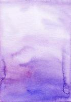 Watercolor violet and white background texture. Aquarelle purple brush strokes on paper backdrop. photo