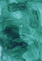 Watercolor deep sea green background painting. Aquarelle abstract emerald backdrop. Stains on paper. photo