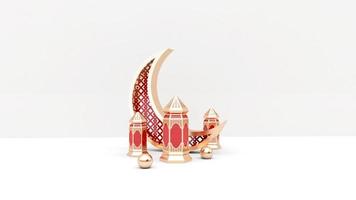 Realistic ramadan background with empty side, lantern for mockup, display product, banner photo