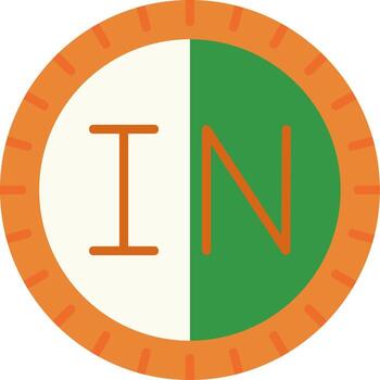 India marcar código vector icono