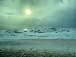 landscape with snow in Iceland photo