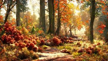 otoño paisaje en el bosque hermosa imagen de naturaleza resumen