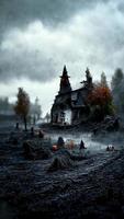 gloomy landscape in honor of halloween photo