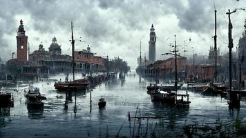 melancólico Venecia paisaje. resumen ilustración Arte foto