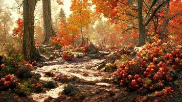 bosque otoño paisaje. resumen ilustración Arte foto