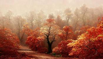 otoño bosque paisaje ilustración diseño foto