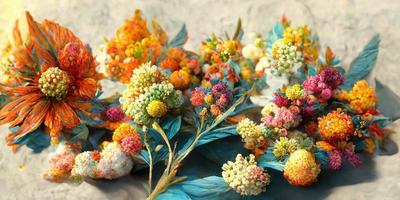 Multi color flowers by ambrosius illustration design photo