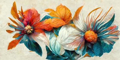 Multi color flowers by ambrosius illustration design photo