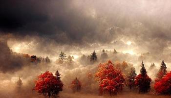 fall forest landscape illustration design photo