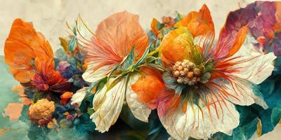 Multi color flowers by ambrosius illustration design photo