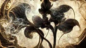 Abstract orchid in dark colors illustration design photo