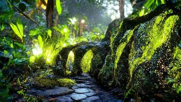 Magical rainforest fantasy illustration design photo