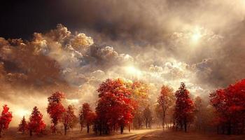 fall forest landscape illustration design photo