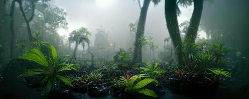 brumoso oscuro exótico tropical selva ilustración diseño foto