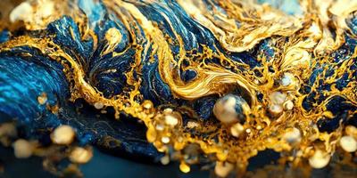 mezcla acrílico pintar mármol plato oro copos oro polvo ilustración diseño foto