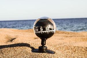 Compass on the sand photo