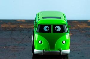 Green toy bus photo