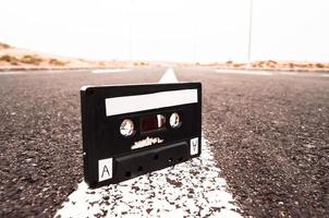 Cassette tape on the road photo