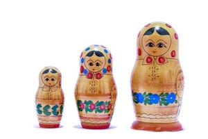 Matrioska dolls on white background photo