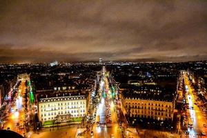 París paisaje urbano a noche foto