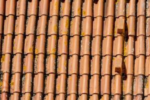 Orange roof shingles photo