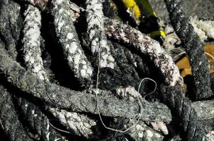 Damaged nautical rope photo