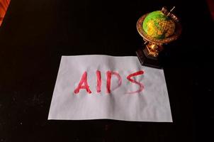 AIDS written on paper photo