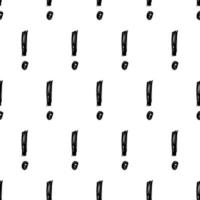 Seamless pattern with hand drawn exclamation mark symbol. Black sketch exclamation mark symbol on white background. Vector illustration
