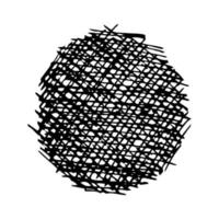 Sketch scribble smear. Black pencil drawing in the shape of a circle on white background. Great design for any purposes. Vector illustration.