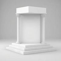White 3d abstract geometric podium. Minimal scene for product display presentation. photo