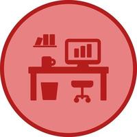 Office Desk Vector Icon