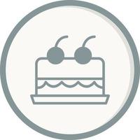 Cake With Cherry On Top Vector Icon