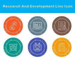 investigación y desarrollo vector icono conjunto