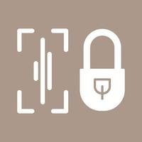 Voice Lock Glyph Icon vector