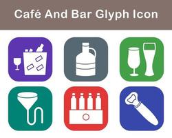 café y bar vector icono conjunto