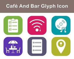 café y bar vector icono conjunto