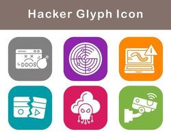 conjunto de iconos de vector de hacker