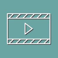 icono de línea de video y animación vector