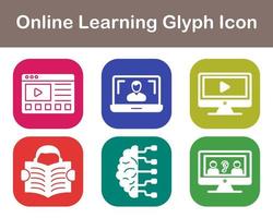 Online Learning Vector Icon Set