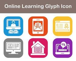 Online Learning Vector Icon Set