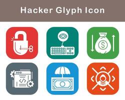 conjunto de iconos de vector de hacker