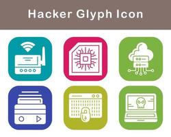 conjunto de iconos de vector de hacker