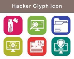 conjunto de iconos de vector de hacker